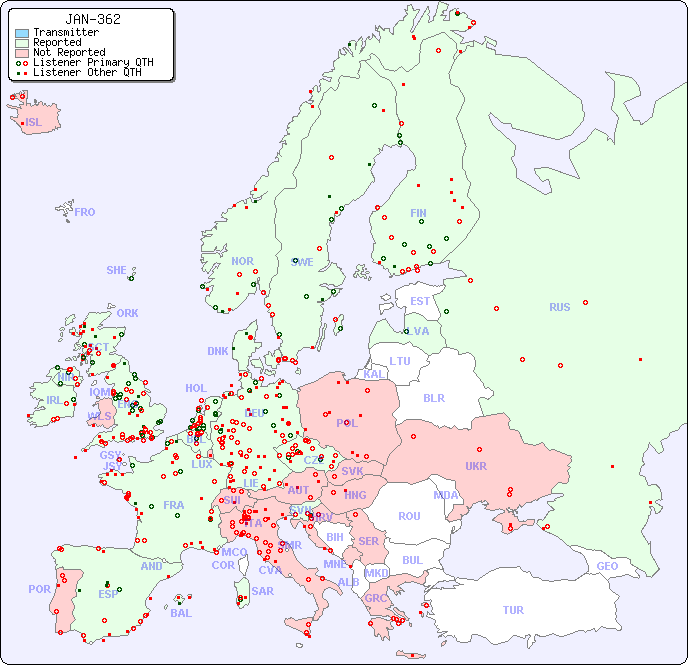 European Reception Map for JAN-362