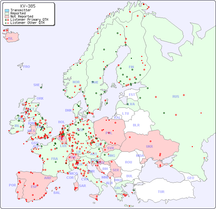 European Reception Map for KV-385