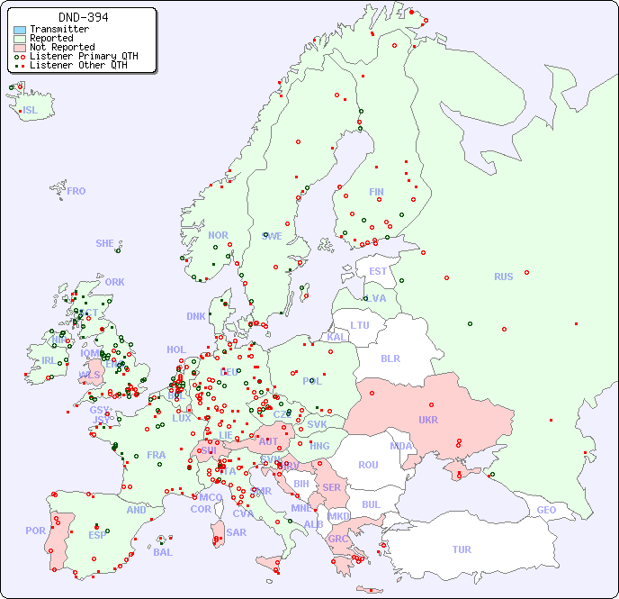 European Reception Map for DND-394