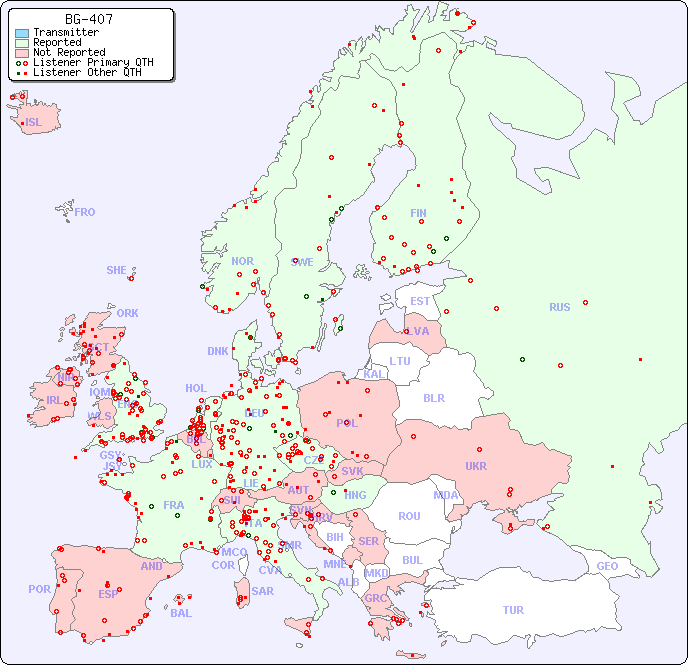 European Reception Map for BG-407