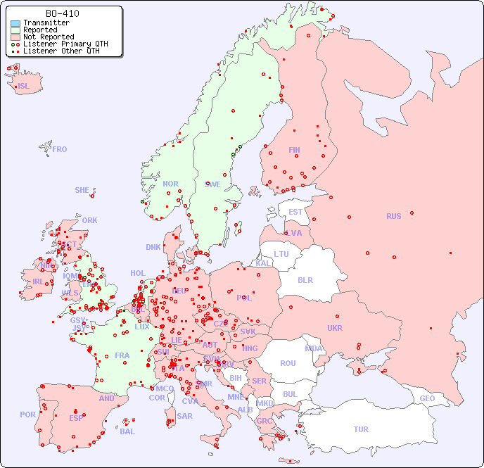 European Reception Map for BO-410