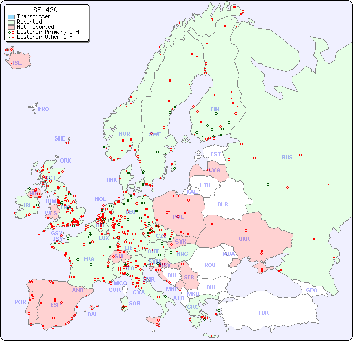 European Reception Map for SS-420