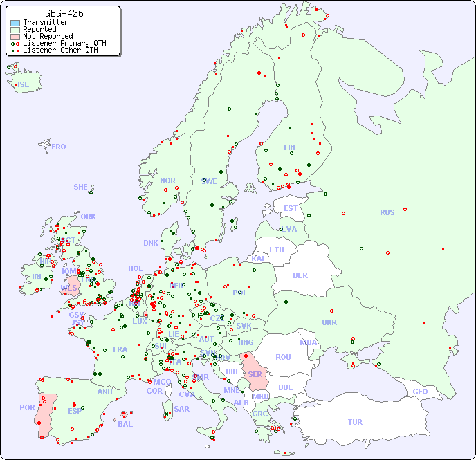 European Reception Map for GBG-426