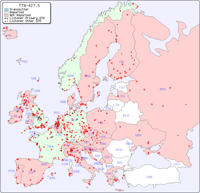 European Reception Map for TTN-427.5