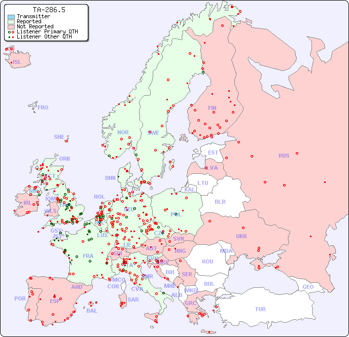 European Reception Map for TA-286.5