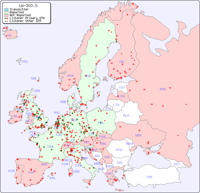 European Reception Map for LW-300.5