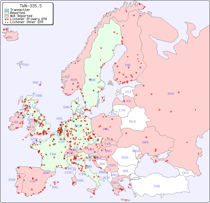 European Reception Map for TWN-335.5