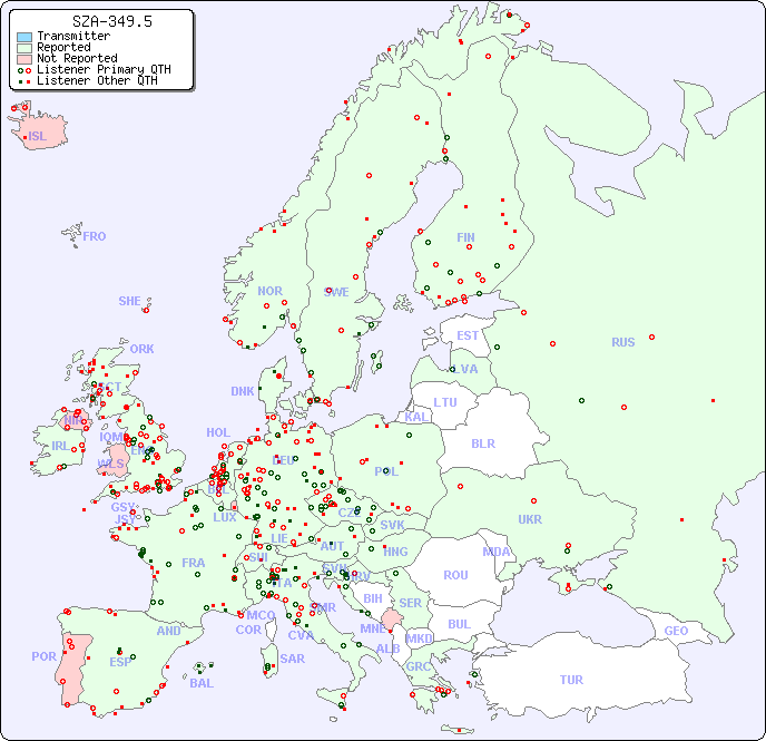 European Reception Map for SZA-349.5