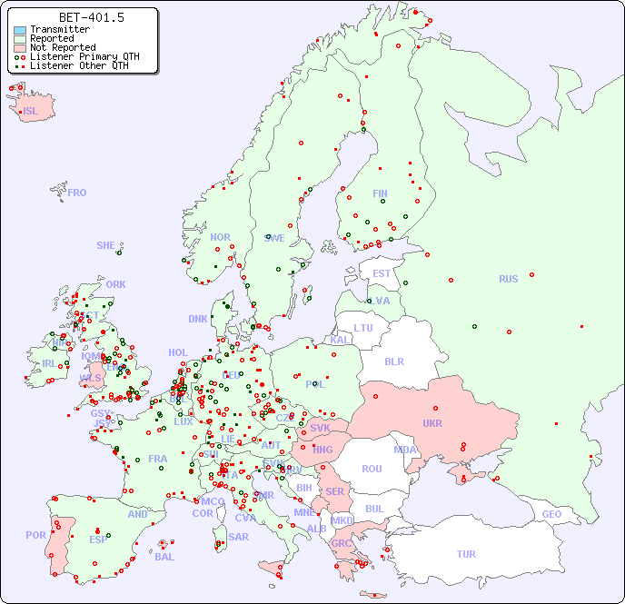 European Reception Map for BET-401.5