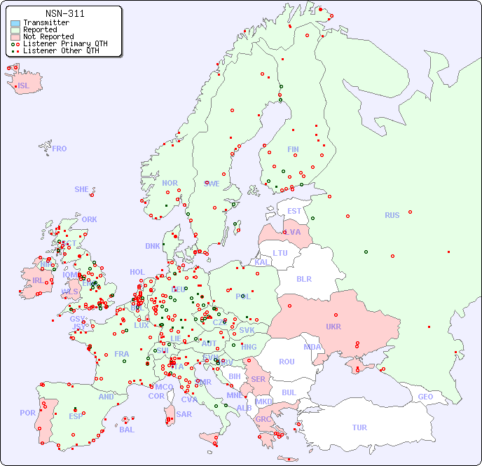 European Reception Map for NSN-311