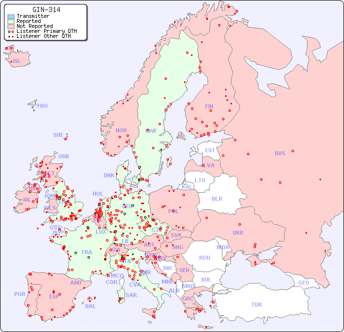 European Reception Map for GIN-314