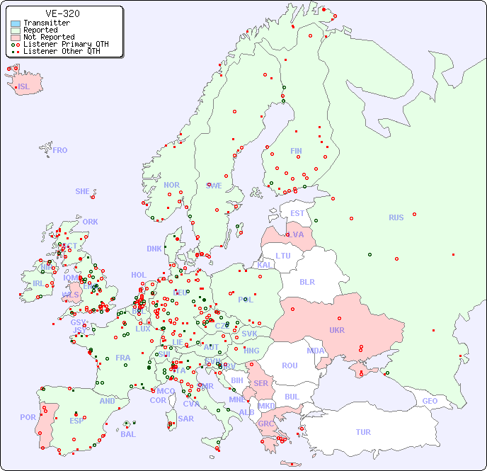 European Reception Map for VE-320