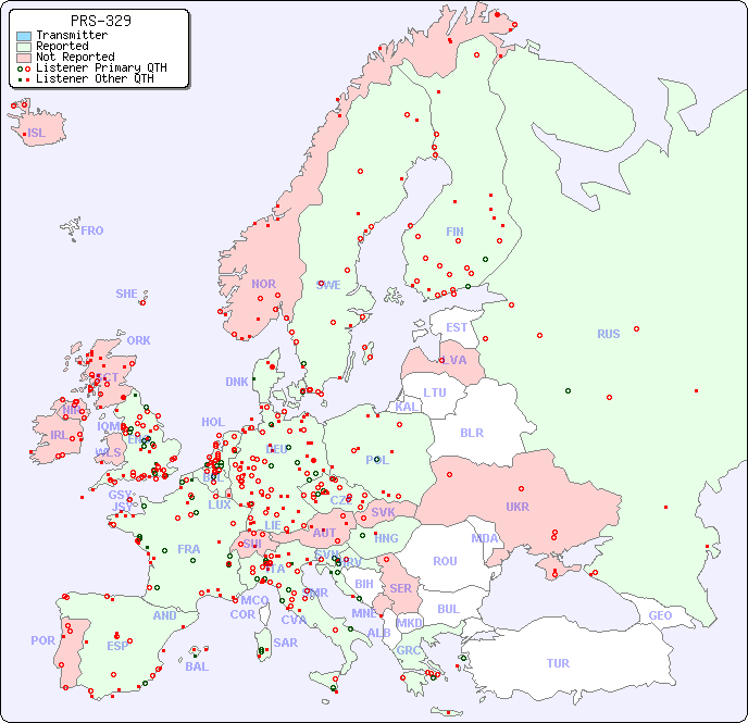 European Reception Map for PRS-329