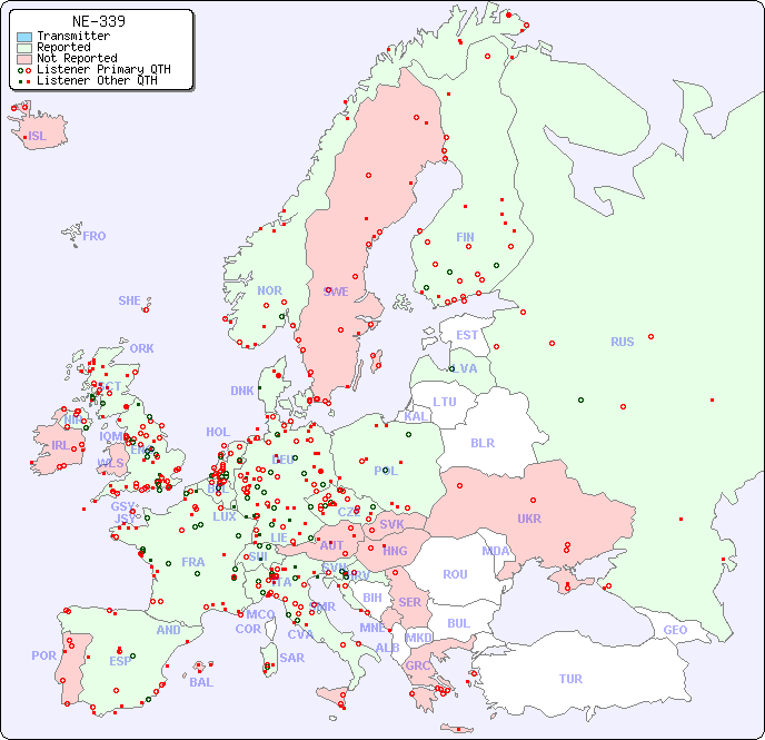 European Reception Map for NE-339