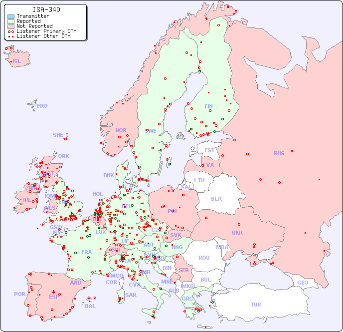 European Reception Map for ISA-340