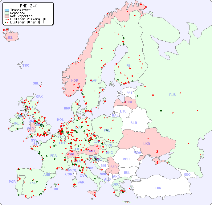 European Reception Map for PND-340