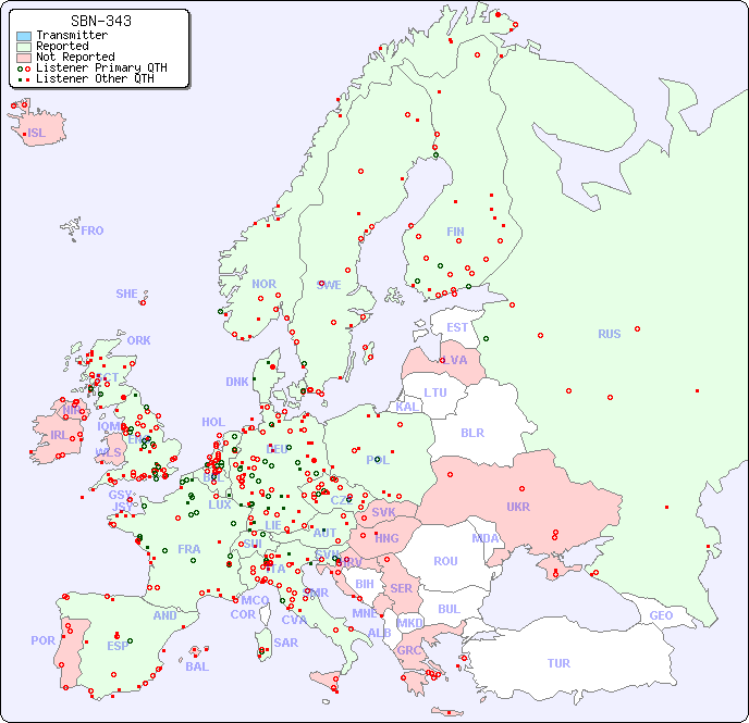 European Reception Map for SBN-343