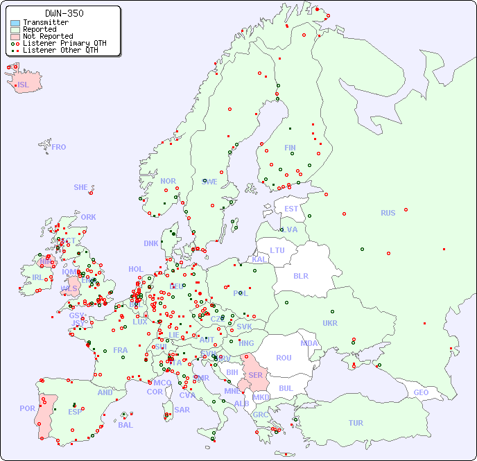 European Reception Map for DWN-350