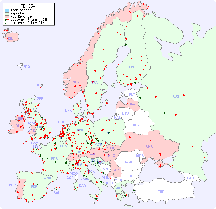 European Reception Map for FE-354