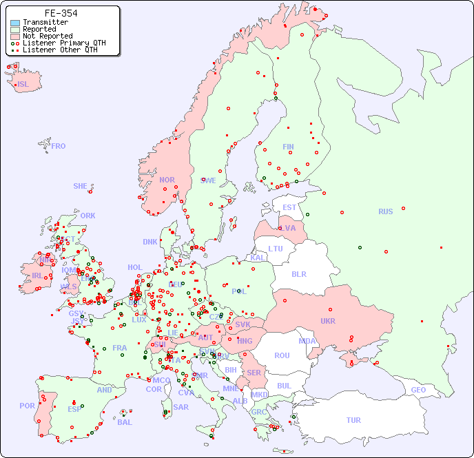 European Reception Map for FE-354