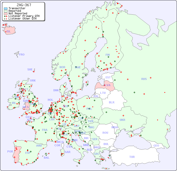 European Reception Map for ZAG-367