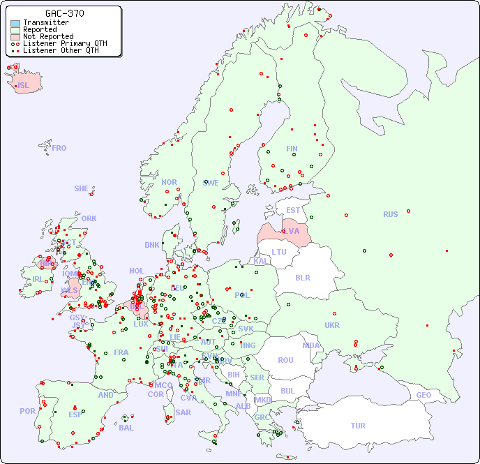 European Reception Map for GAC-370