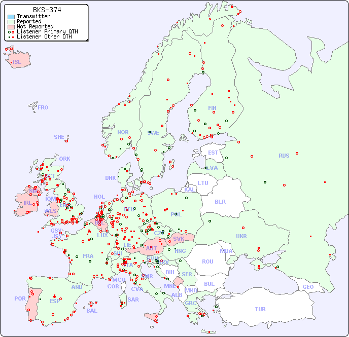 European Reception Map for BKS-374