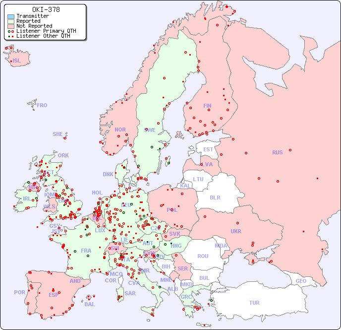 European Reception Map for OKI-378