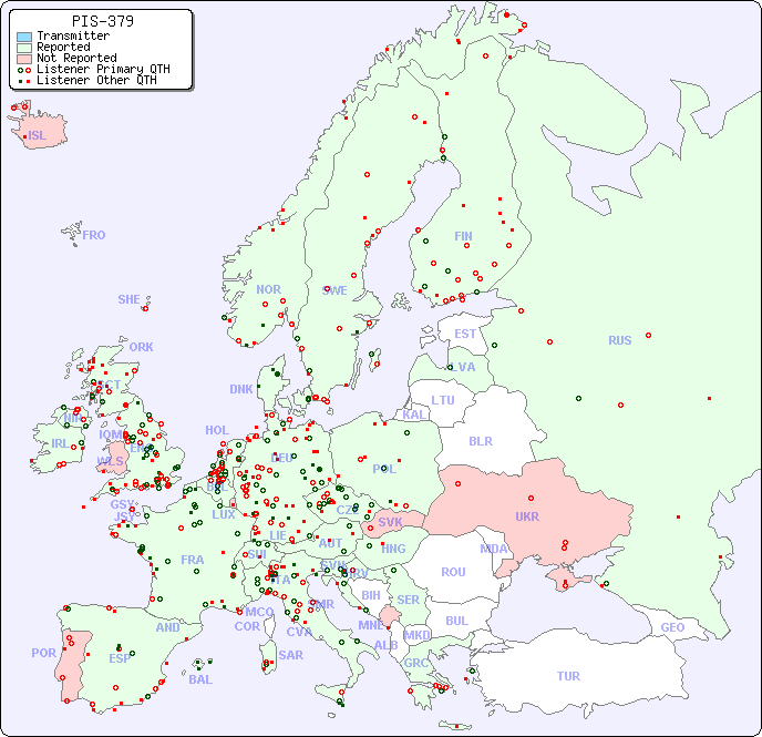 European Reception Map for PIS-379