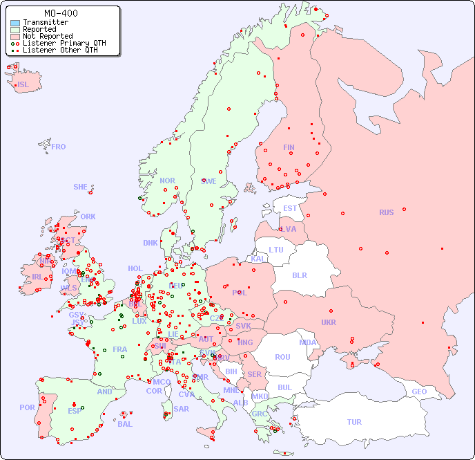 European Reception Map for MO-400
