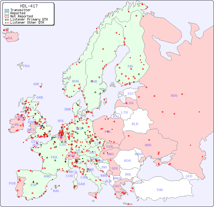 European Reception Map for HDL-417