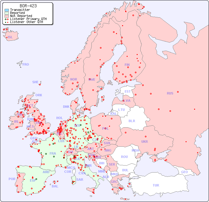 European Reception Map for BOR-423