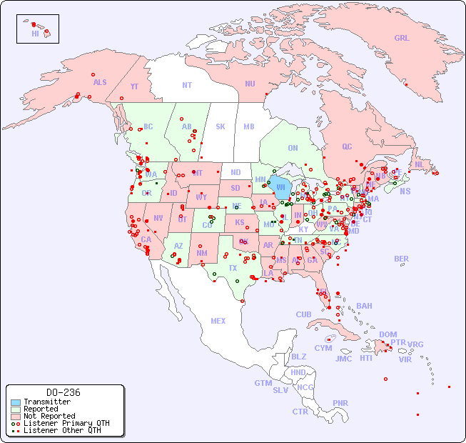 North American Reception Map for DO-236