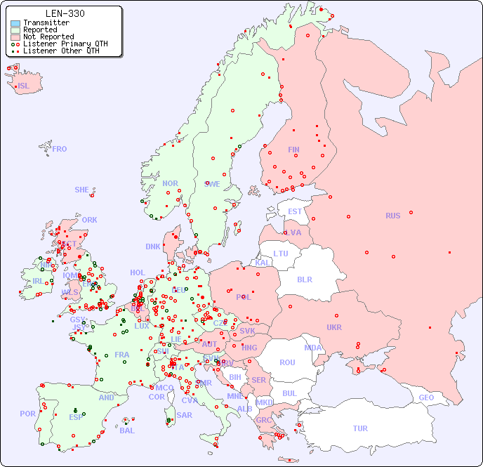 European Reception Map for LEN-330