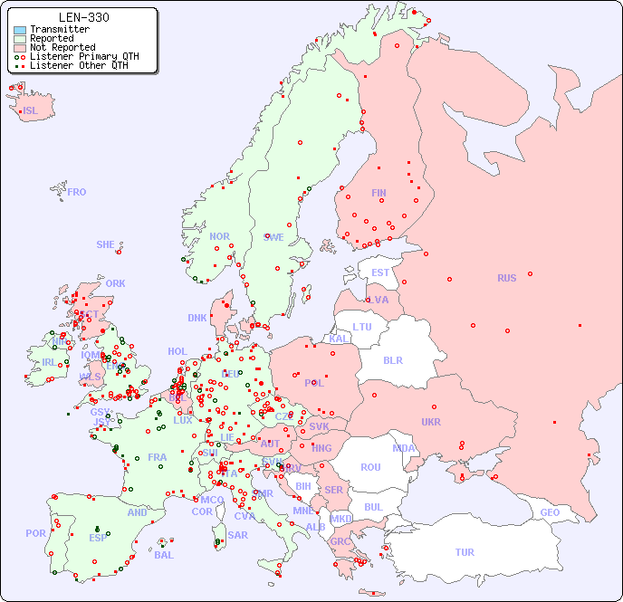 European Reception Map for LEN-330
