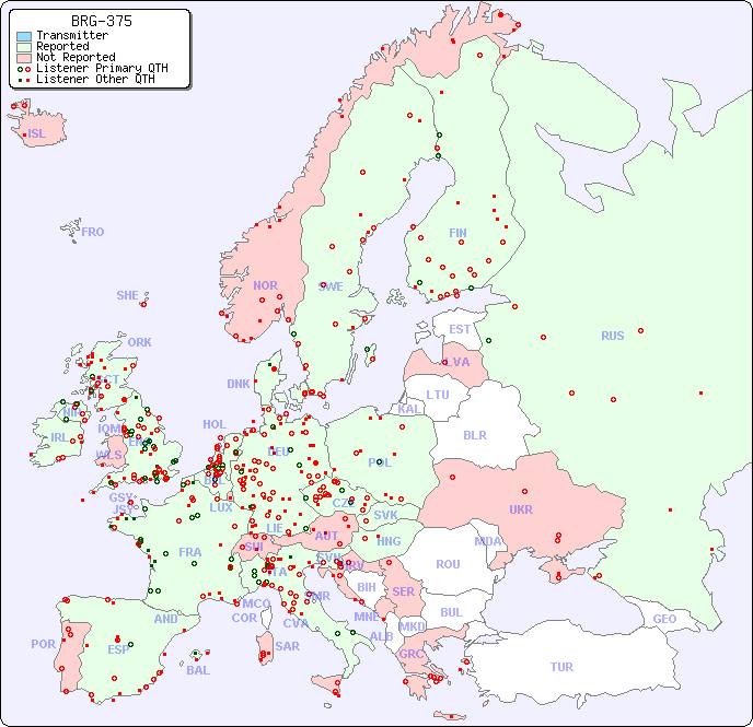 European Reception Map for BRG-375