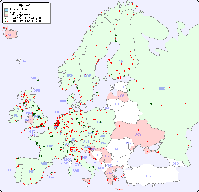 European Reception Map for AGO-404
