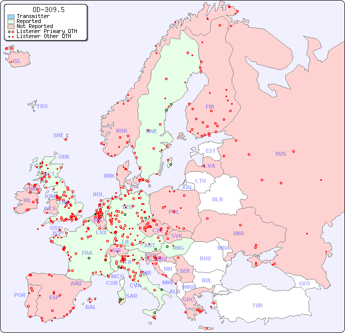 European Reception Map for OD-309.5