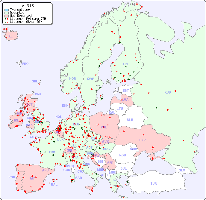 European Reception Map for LV-315