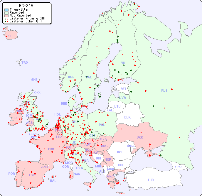 European Reception Map for RG-315