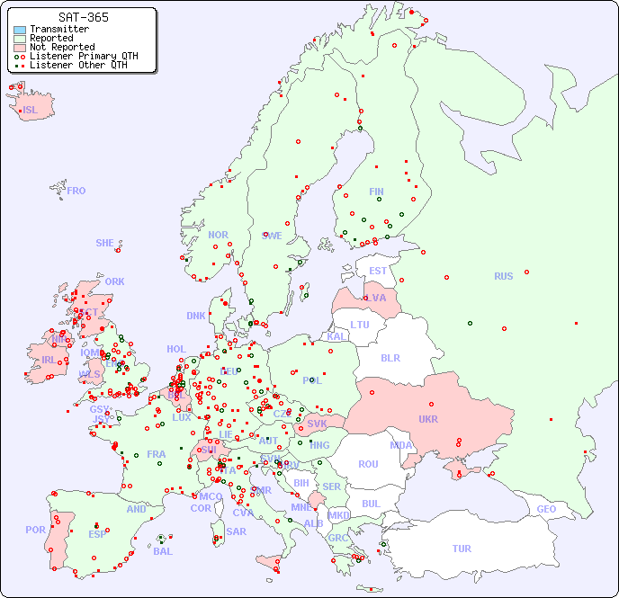 European Reception Map for SAT-365