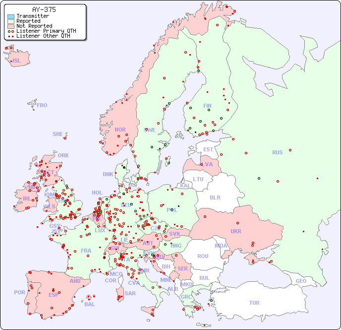 European Reception Map for AY-375