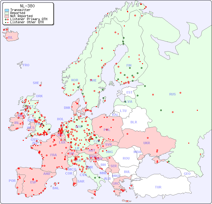 European Reception Map for NL-380