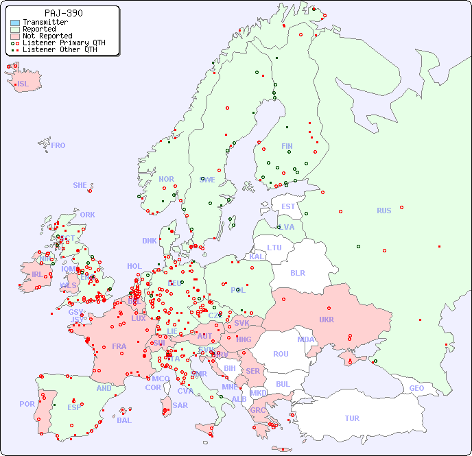 European Reception Map for PAJ-390