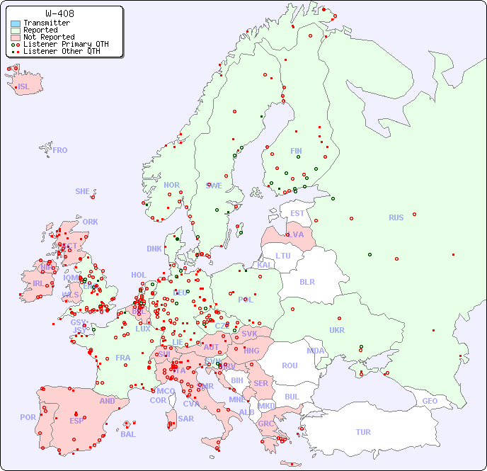 European Reception Map for W-408