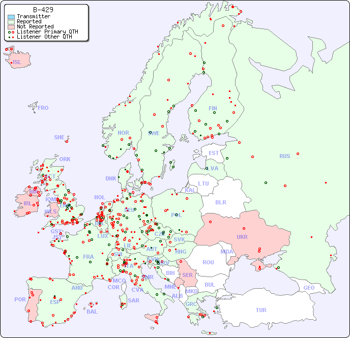 European Reception Map for B-429