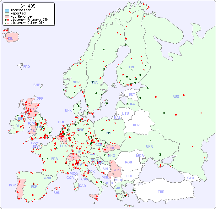 European Reception Map for SM-435