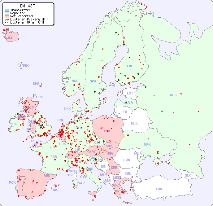 European Reception Map for DW-437