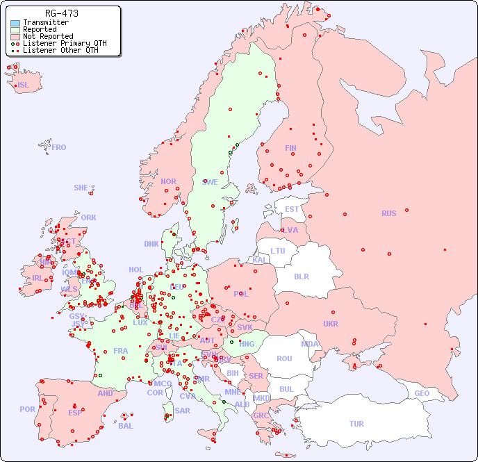 European Reception Map for RG-473