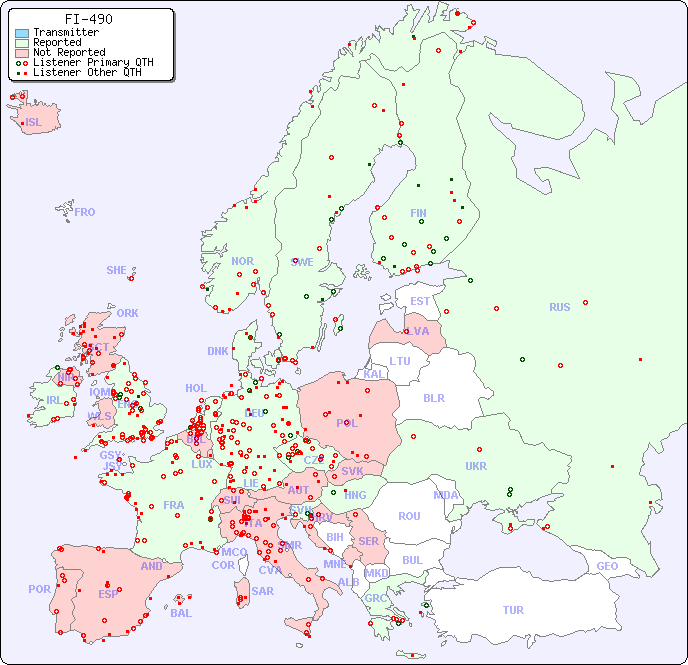 European Reception Map for FI-490